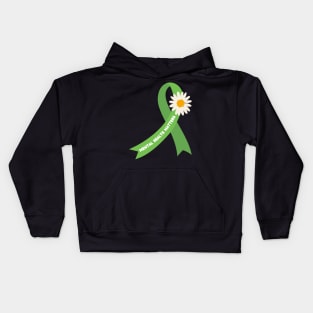 mental health matters green ribbon with daisy Kids Hoodie